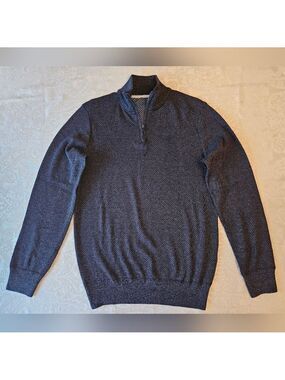 Men's Robert Graham Navy Quarter Zip Up Sweater, Small, NWOT, Soft and Cozy